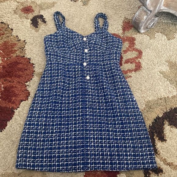 Blue Tweed Dress - Picture 1 of 11